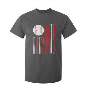 Patriotic Baseball American Flag T Shirt For Kid Sports Lover Gift TS12 Dark Heather Print Your Wear