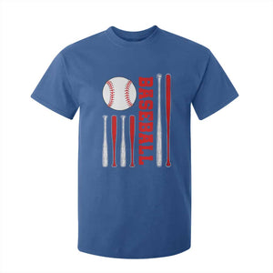 Patriotic Baseball American Flag T Shirt For Kid Sports Lover Gift TS12 Royal Blue Print Your Wear