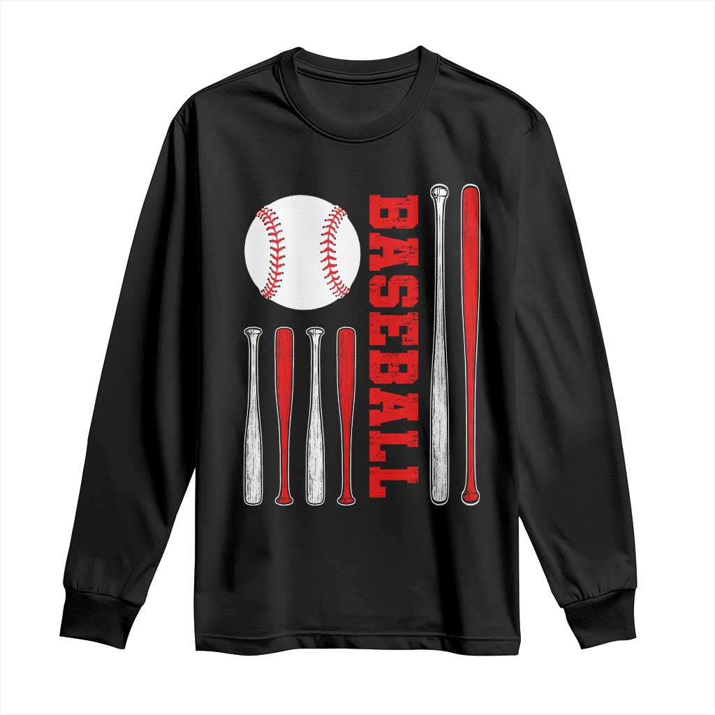 Patriotic Baseball American Flag Long Sleeve Shirt Sports Lover Gift TS12 Black Print Your Wear