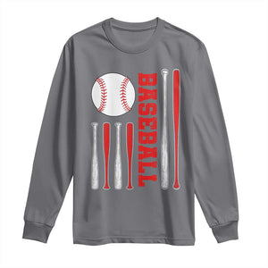 Patriotic Baseball American Flag Long Sleeve Shirt Sports Lover Gift TS12 Charcoal Print Your Wear