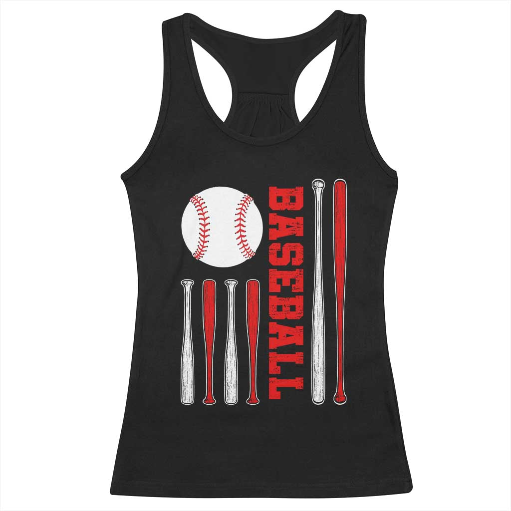 Patriotic Baseball American Flag Racerback Tank Top Sports Lover Gift TS12 Black Print Your Wear