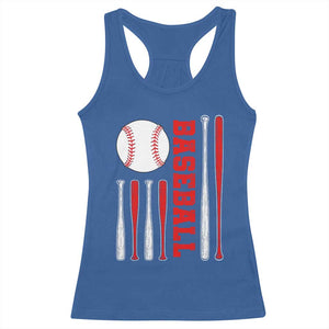 Patriotic Baseball American Flag Racerback Tank Top Sports Lover Gift TS12 Royal Blue Print Your Wear