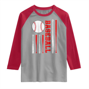 Patriotic Baseball American Flag Raglan Shirt Sports Lover Gift TS12 Sport Gray Red Print Your Wear