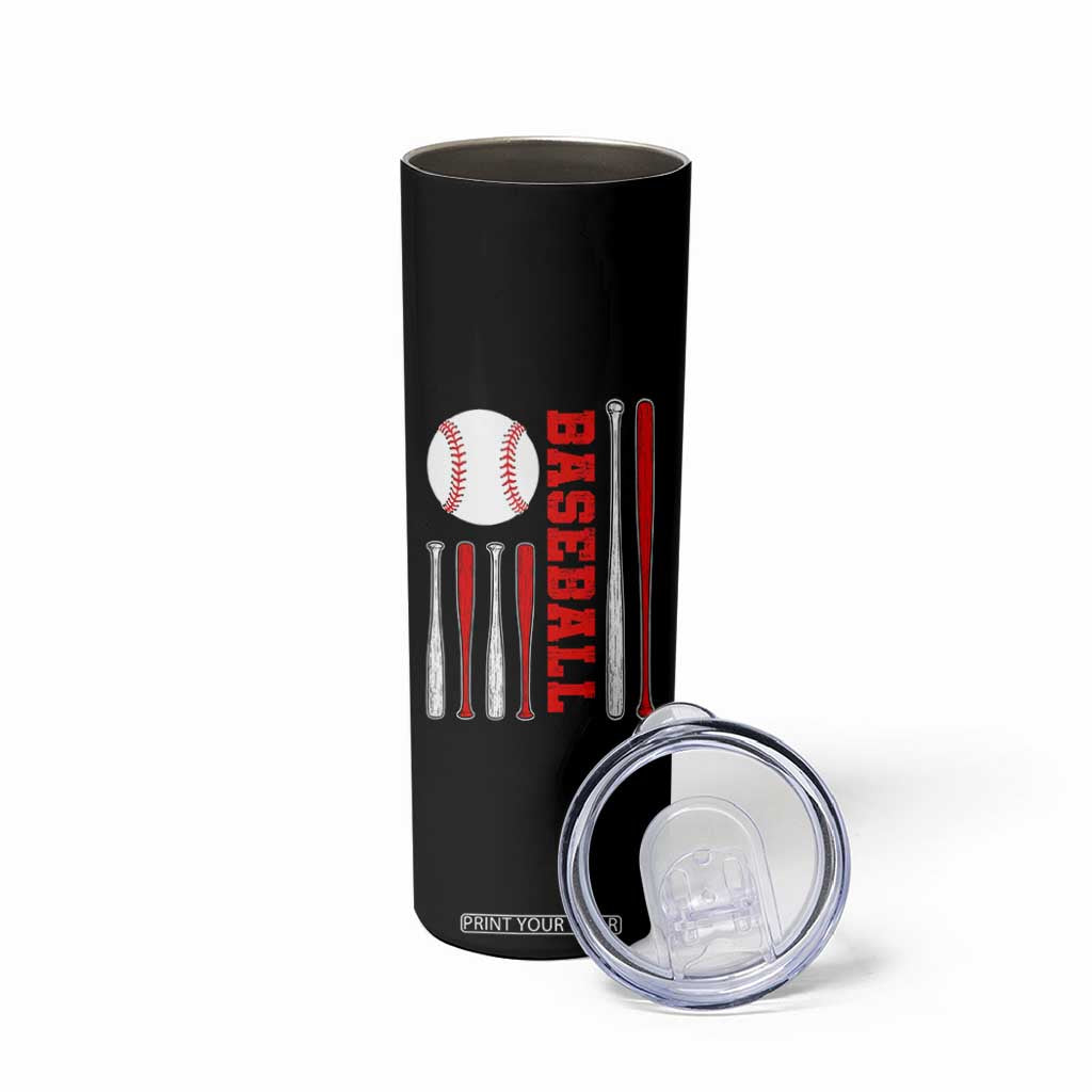 Patriotic Baseball American Flag Skinny Tumbler Sports Lover Gift TS12 Print Your Wear