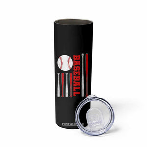 Patriotic Baseball American Flag Skinny Tumbler Sports Lover Gift TS12 Print Your Wear