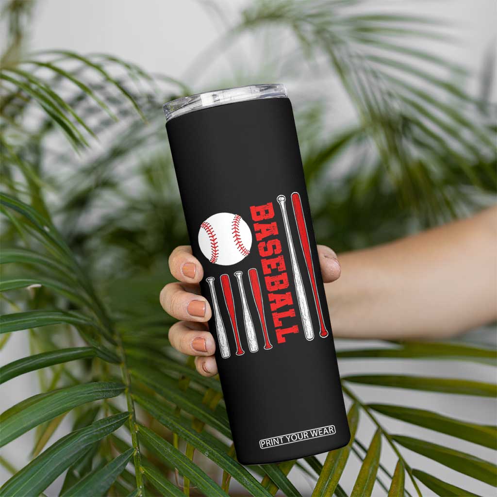 Patriotic Baseball American Flag Skinny Tumbler Sports Lover Gift TS12 Print Your Wear