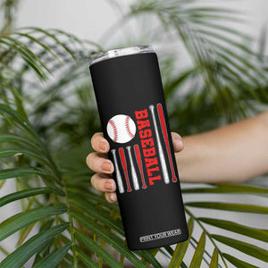 Patriotic Baseball American Flag Skinny Tumbler Sports Lover Gift TS12 Print Your Wear