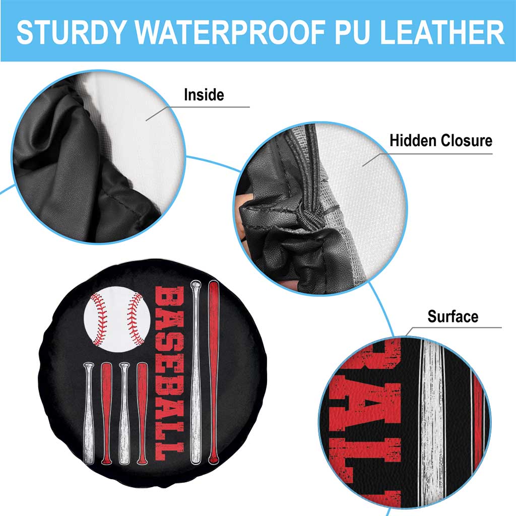 Patriotic Baseball American Flag Spare Tire Cover Sports Lover Gift TS12 Print Your Wear