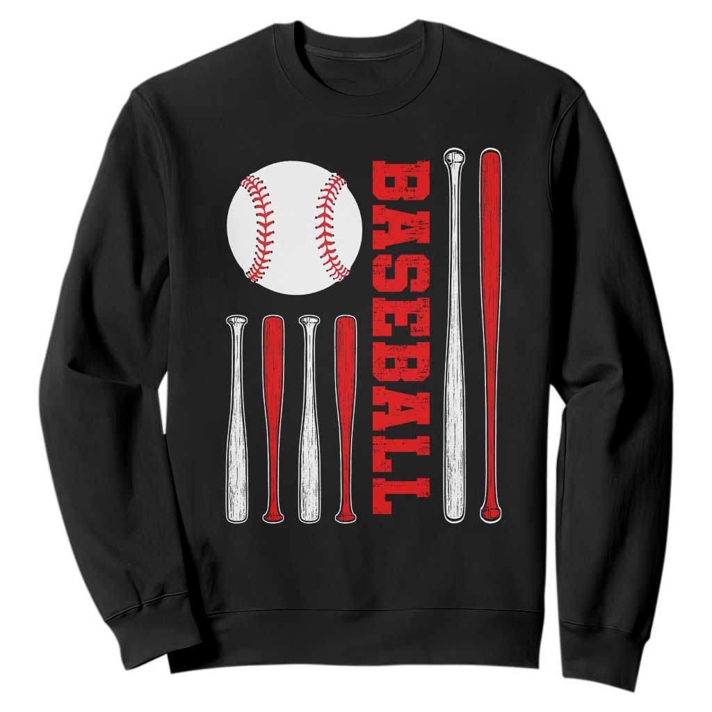 Patriotic Baseball American Flag Sweatshirt Sports Lover Gift TS12 Black Print Your Wear