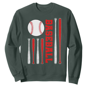 Patriotic Baseball American Flag Sweatshirt Sports Lover Gift TS12 Dark Forest Green Print Your Wear