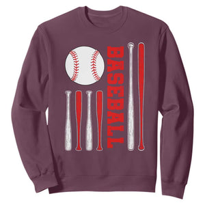 Patriotic Baseball American Flag Sweatshirt Sports Lover Gift TS12 Maroon Print Your Wear