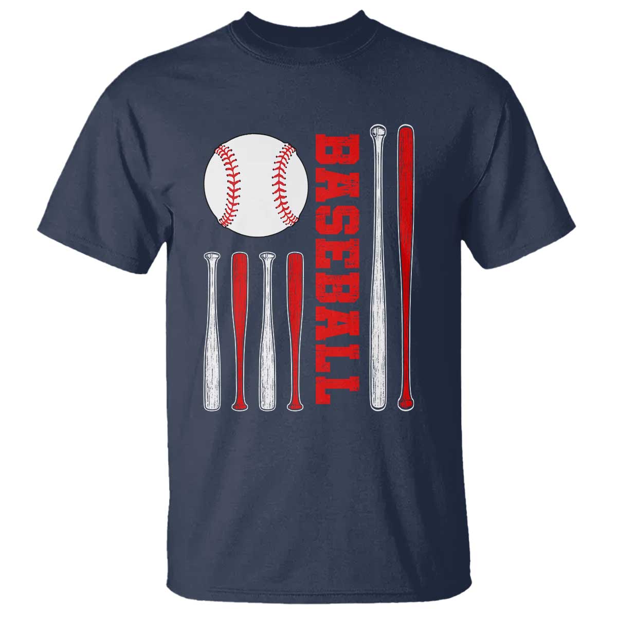 Patriotic Baseball American Flag T Shirt Sports Lover Gift TS12 Navy Print Your Wear