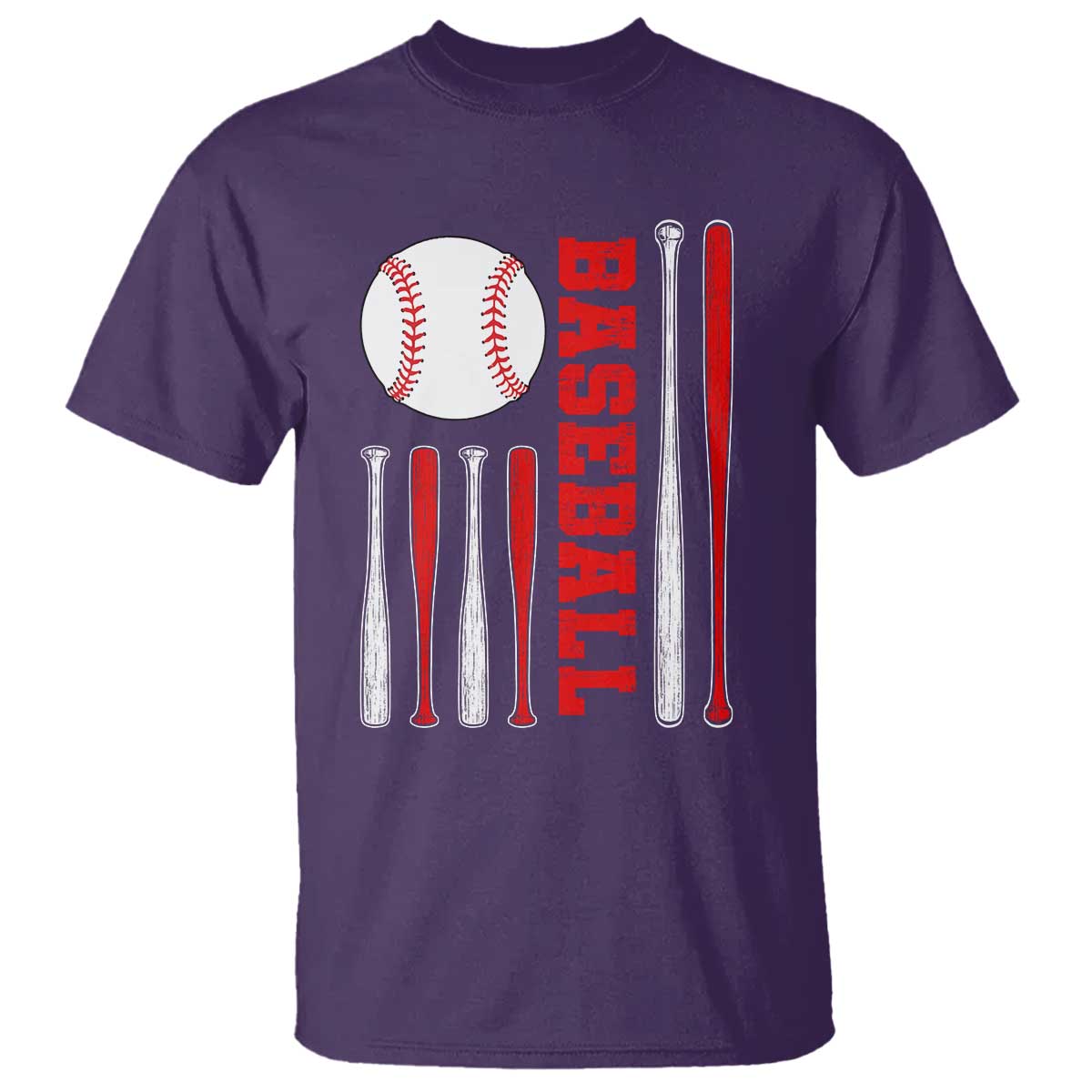 Patriotic Baseball American Flag T Shirt Sports Lover Gift TS12 Purple Print Your Wear