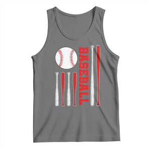 Patriotic Baseball American Flag Tank Top Sports Lover Gift TS12 Black Heather Print Your Wear