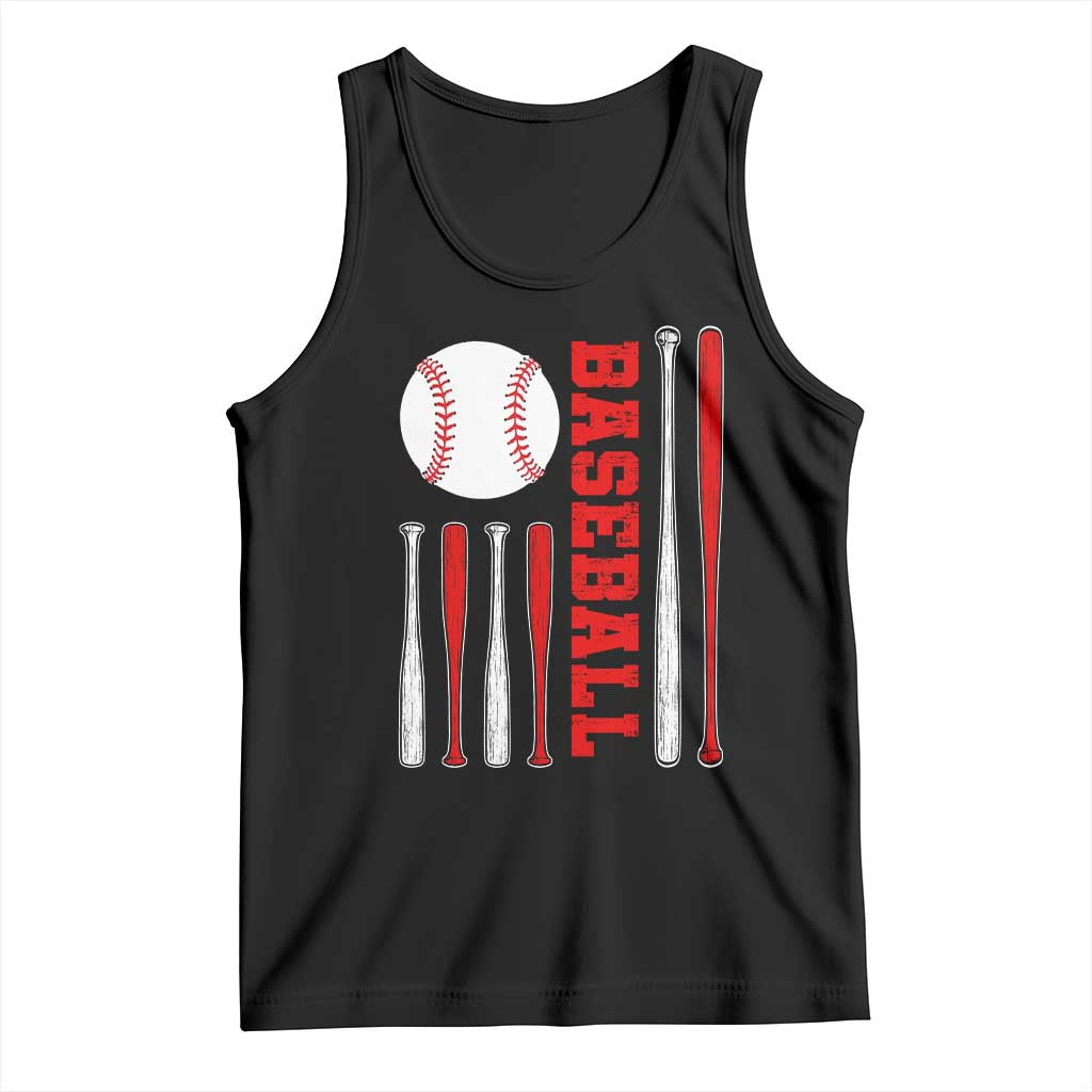 Patriotic Baseball American Flag Tank Top Sports Lover Gift TS12 Black Print Your Wear