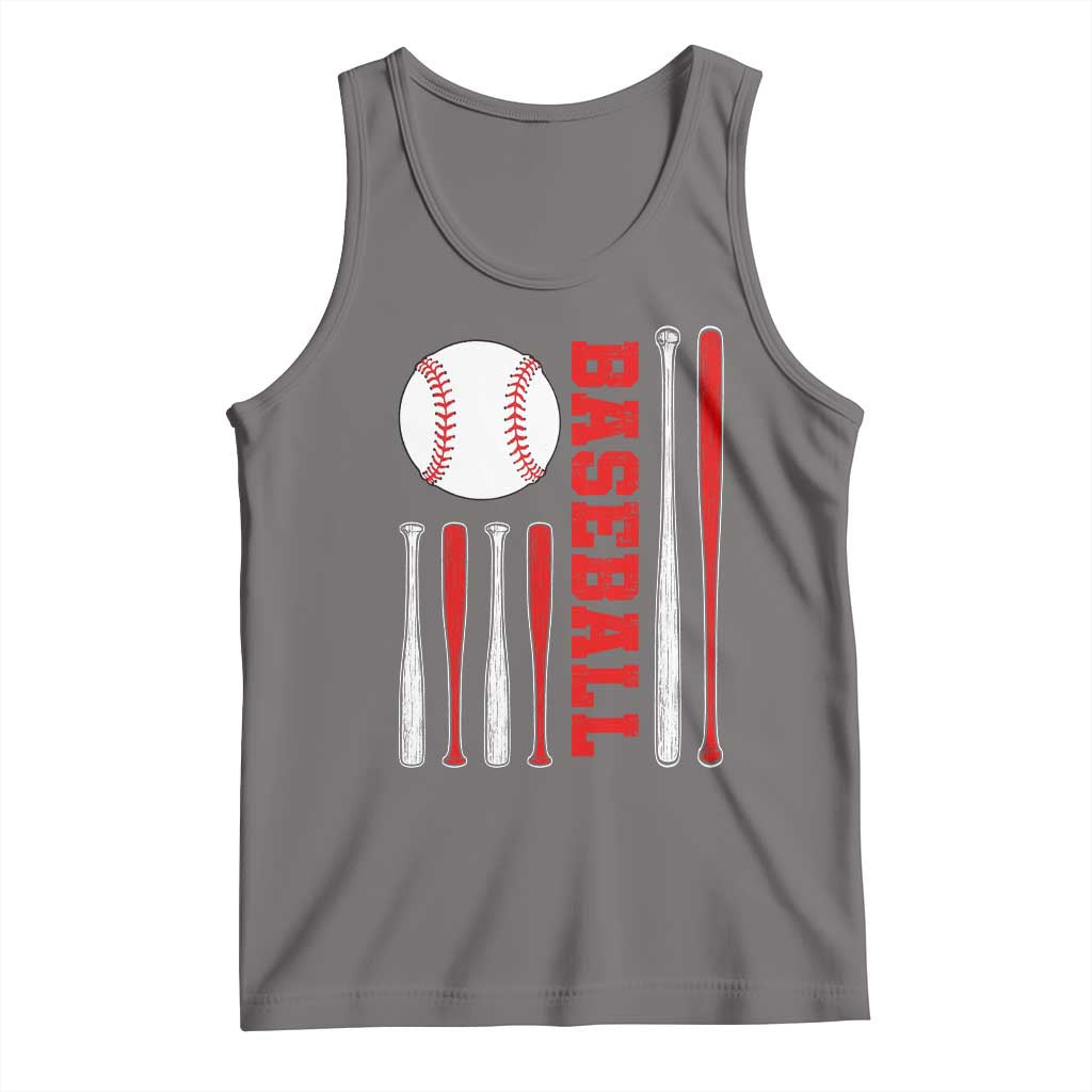 Patriotic Baseball American Flag Tank Top Sports Lover Gift TS12 Deep Heather Print Your Wear