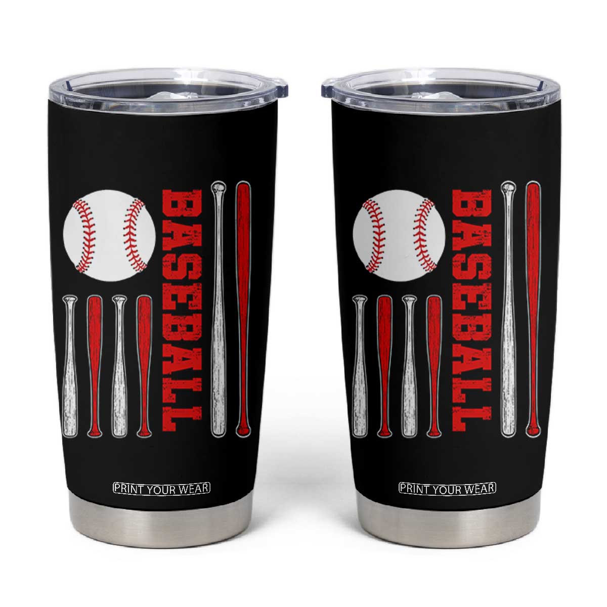 Patriotic Baseball American Flag Tumbler Cup Sports Lover Gift TS12 Black Print Your Wear