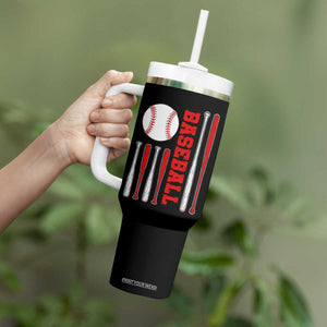 Patriotic Baseball American Flag Tumbler With Handle Sports Lover Gift TS12 Print Your Wear