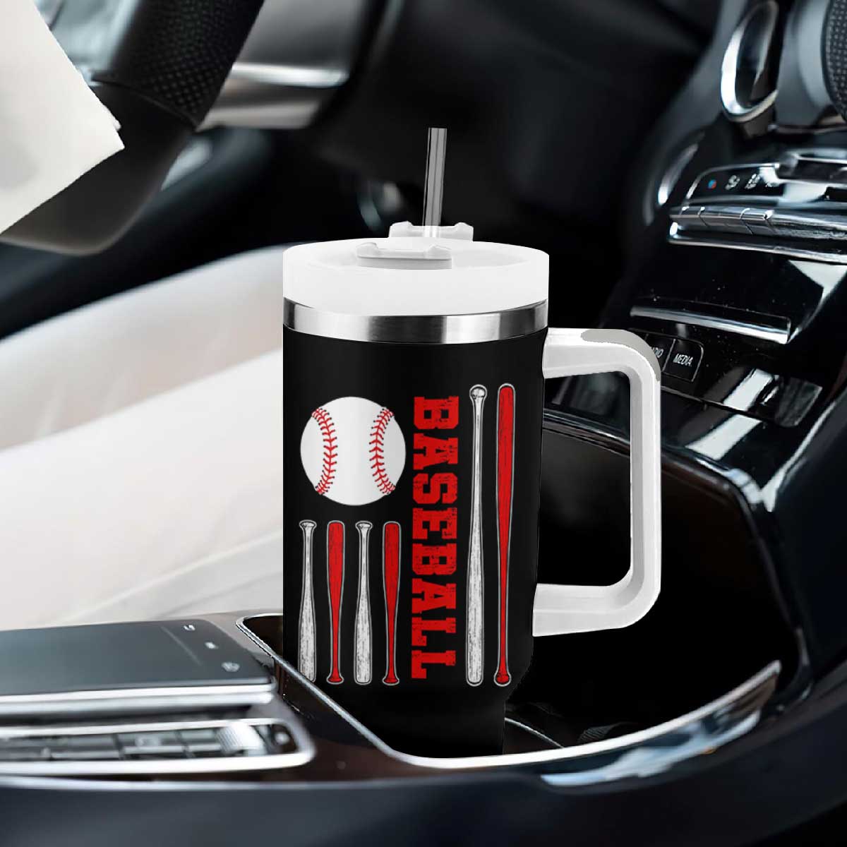 Patriotic Baseball American Flag Tumbler With Handle Sports Lover Gift TS12 Print Your Wear