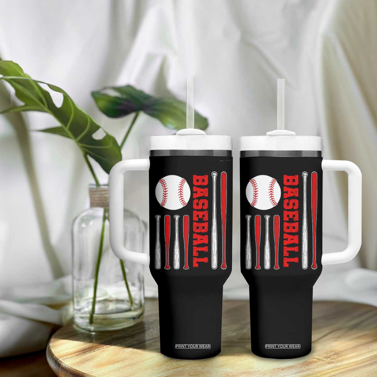 Patriotic Baseball American Flag Tumbler With Handle Sports Lover Gift TS12 Print Your Wear