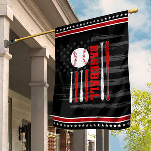 Patriotic Baseball American Flag Garden Flag Sports Lover Gift TS12 Distressed Black Red Print Your Wear