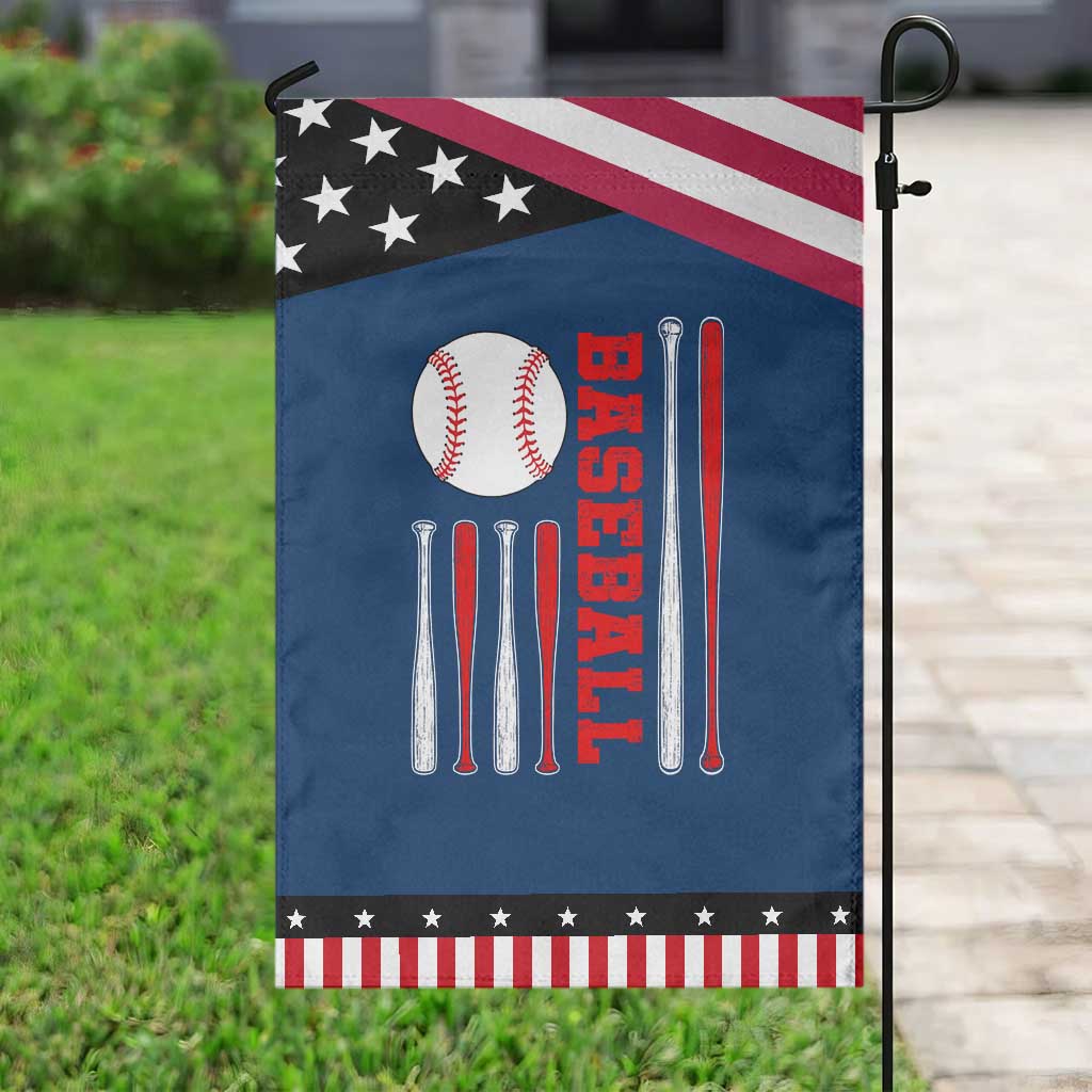 Patriotic Baseball American Flag Garden Flag Sports Lover Gift TS12 Classic Blue Black Print Your Wear