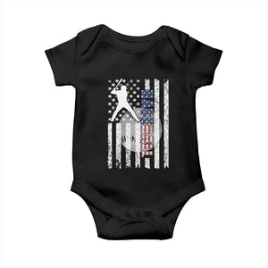 Patriotic Baseball Lover Baby Onesie USA American Flag Gift TS12 Black Print Your Wear