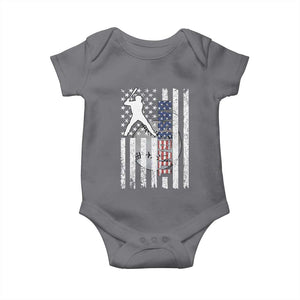 Patriotic Baseball Lover Baby Onesie USA American Flag Gift TS12 Charcoal Print Your Wear
