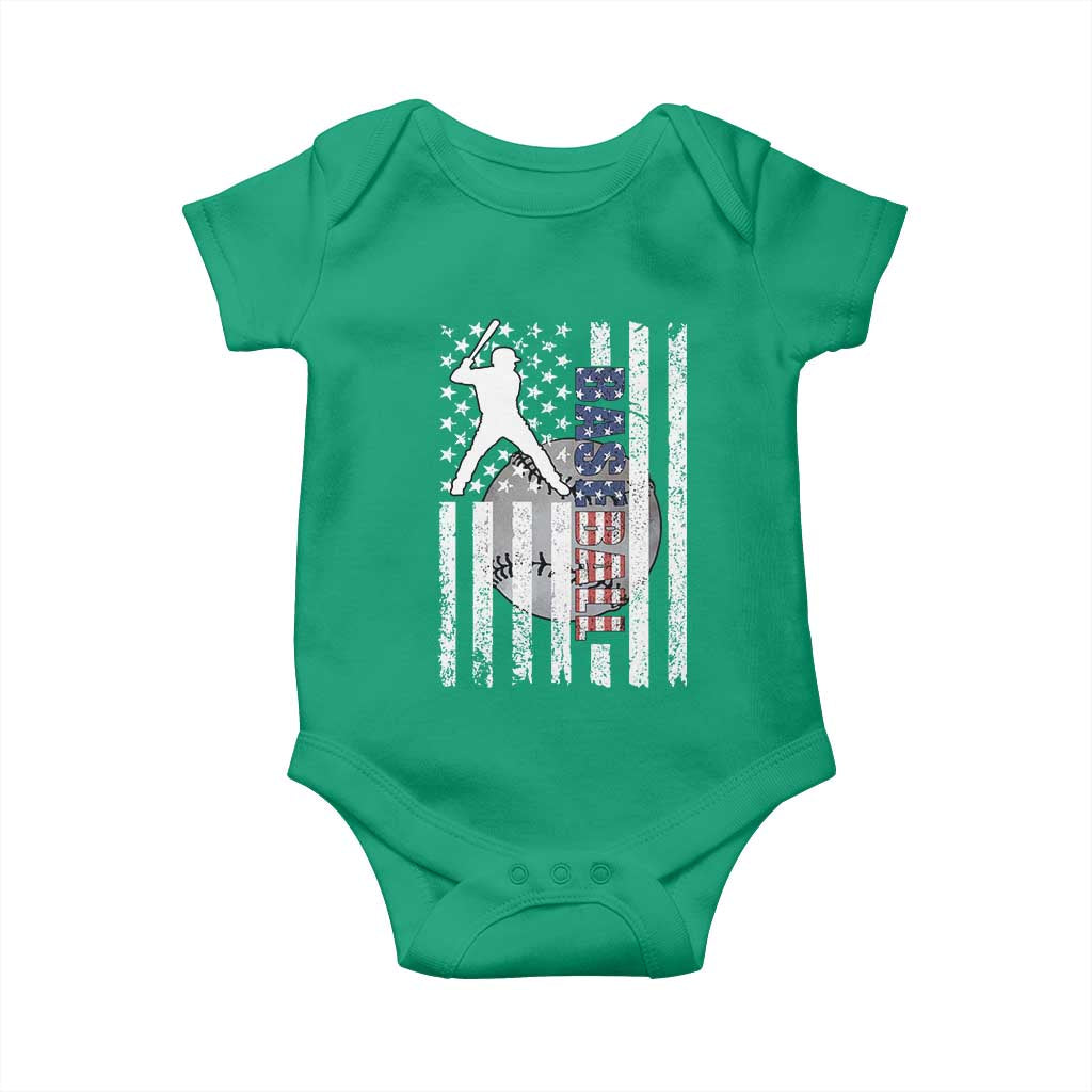 Patriotic Baseball Lover Baby Onesie USA American Flag Gift TS12 Irish Green Print Your Wear