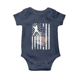 Patriotic Baseball Lover Baby Onesie USA American Flag Gift TS12 Navy Print Your Wear