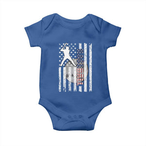 Patriotic Baseball Lover Baby Onesie USA American Flag Gift TS12 Royal Blue Print Your Wear