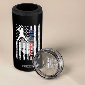 Patriotic Baseball Lover 4 in 1 Can Cooler Tumbler USA American Flag Gift TS12 Print Your Wear