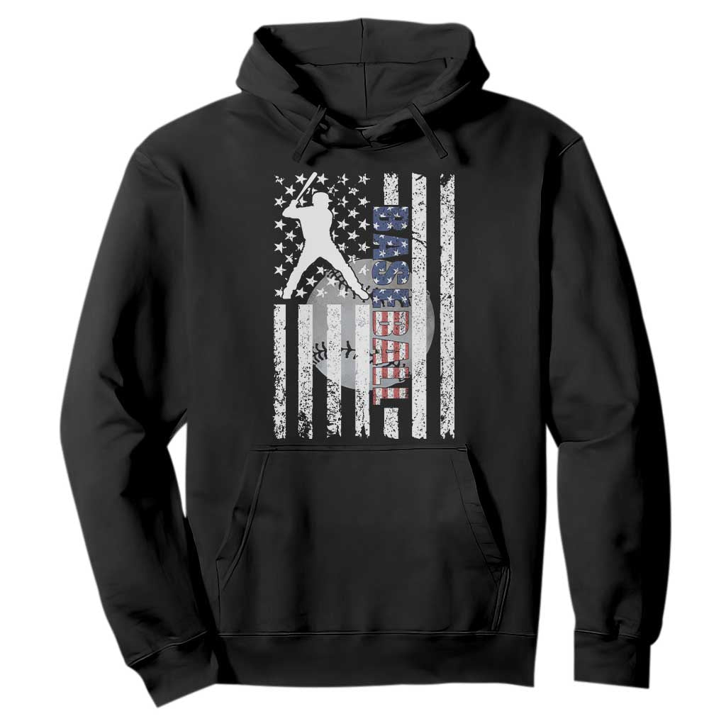 Patriotic Baseball Lover Hoodie USA American Flag Gift TS12 Black Print Your Wear