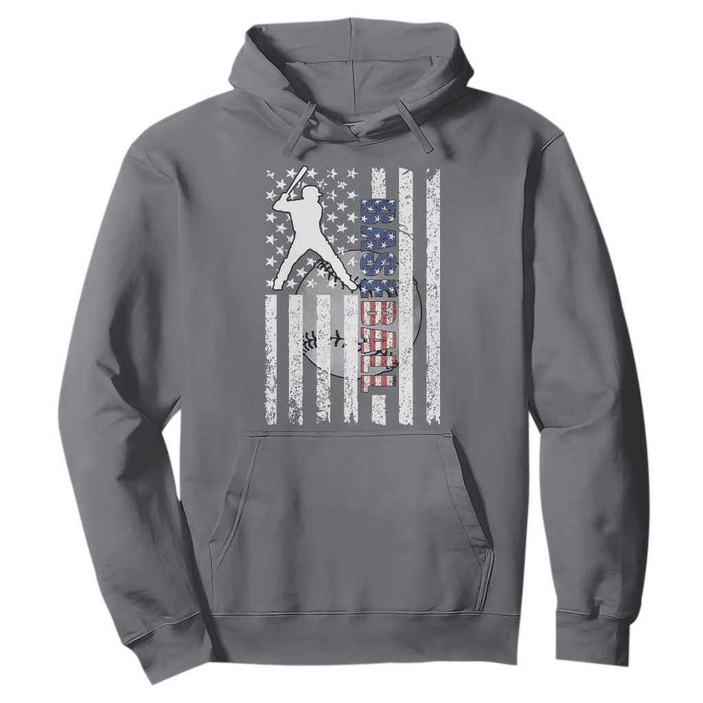 Patriotic Baseball Lover Hoodie USA American Flag Gift TS12 Charcoal Print Your Wear