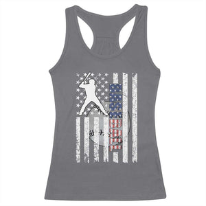 Patriotic Baseball Lover Racerback Tank Top USA American Flag Gift TS12 Charcoal Print Your Wear