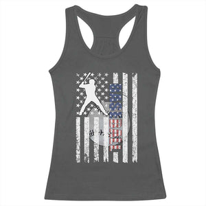 Patriotic Baseball Lover Racerback Tank Top USA American Flag Gift TS12 Dark Heather Print Your Wear