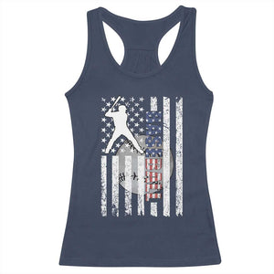 Patriotic Baseball Lover Racerback Tank Top USA American Flag Gift TS12 Navy Print Your Wear
