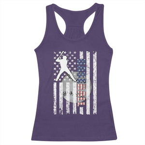 Patriotic Baseball Lover Racerback Tank Top USA American Flag Gift TS12 Purple Print Your Wear