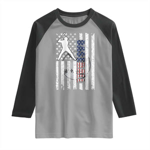 Patriotic Baseball Lover Raglan Shirt USA American Flag Gift TS12 Sport Gray Black Print Your Wear
