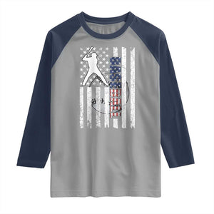 Patriotic Baseball Lover Raglan Shirt USA American Flag Gift TS12 Sport Gray Navy Print Your Wear