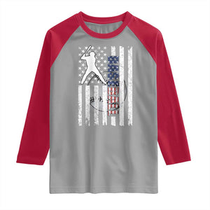 Patriotic Baseball Lover Raglan Shirt USA American Flag Gift TS12 Sport Gray Red Print Your Wear