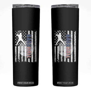 Patriotic Baseball Lover Skinny Tumbler USA American Flag Gift TS12 Black Print Your Wear