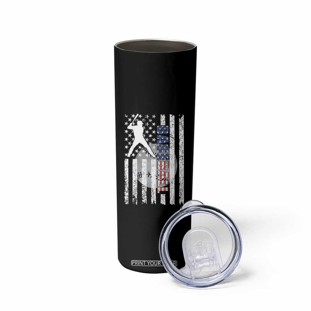 Patriotic Baseball Lover Skinny Tumbler USA American Flag Gift TS12 Print Your Wear