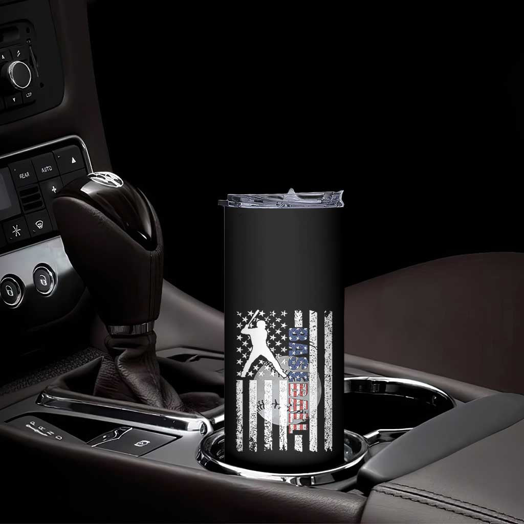 Patriotic Baseball Lover Skinny Tumbler USA American Flag Gift TS12 Print Your Wear