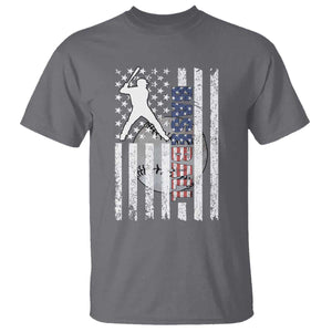 Patriotic Baseball Lover T Shirt USA American Flag Gift TS12 Charcoal Print Your Wear