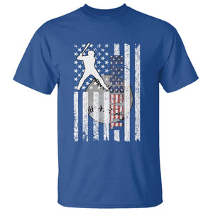 Patriotic Baseball Lover T Shirt USA American Flag Gift TS12 Royal Blue Print Your Wear
