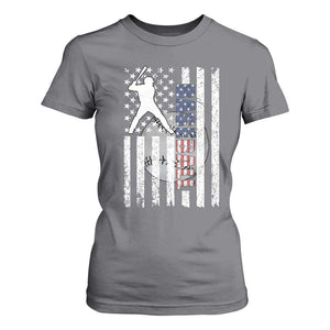 Patriotic Baseball Lover T Shirt For Women USA American Flag Gift TS12 Charcoal Print Your Wear