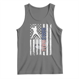 Patriotic Baseball Lover Tank Top USA American Flag Gift TS12 Black Heather Print Your Wear