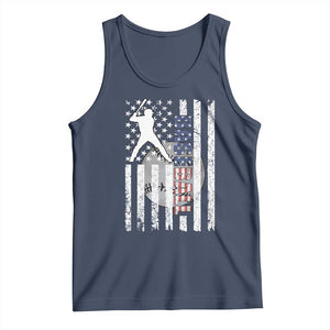 Patriotic Baseball Lover Tank Top USA American Flag Gift TS12 Navy Print Your Wear