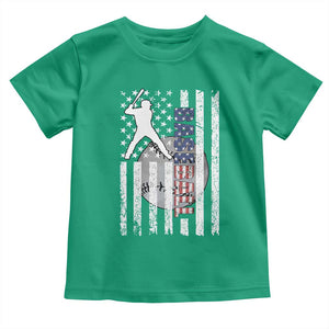 Patriotic Baseball Lover Toddler T Shirt USA American Flag Gift TS12 Irish Green Print Your Wear